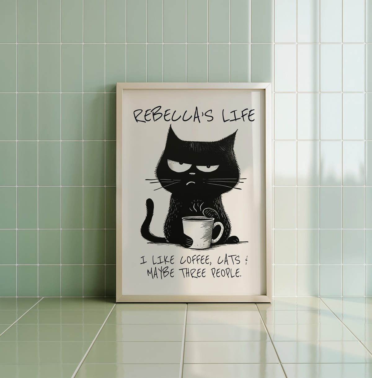 I LIKE COFFEE, CATS & MAYBE THREE PEOPLE - Personalised Print