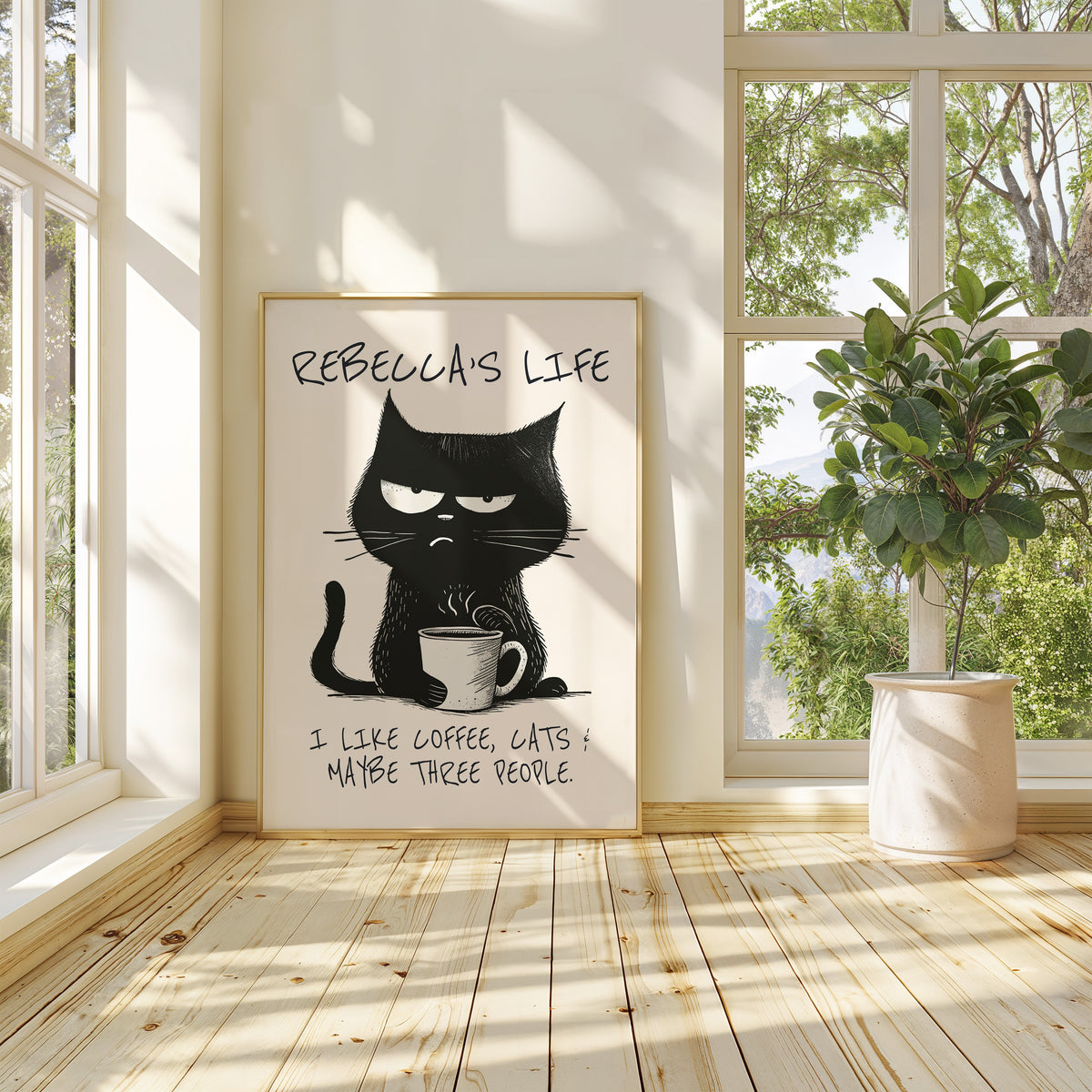 I LIKE COFFEE, CATS & MAYBE THREE PEOPLE - Personalised Print