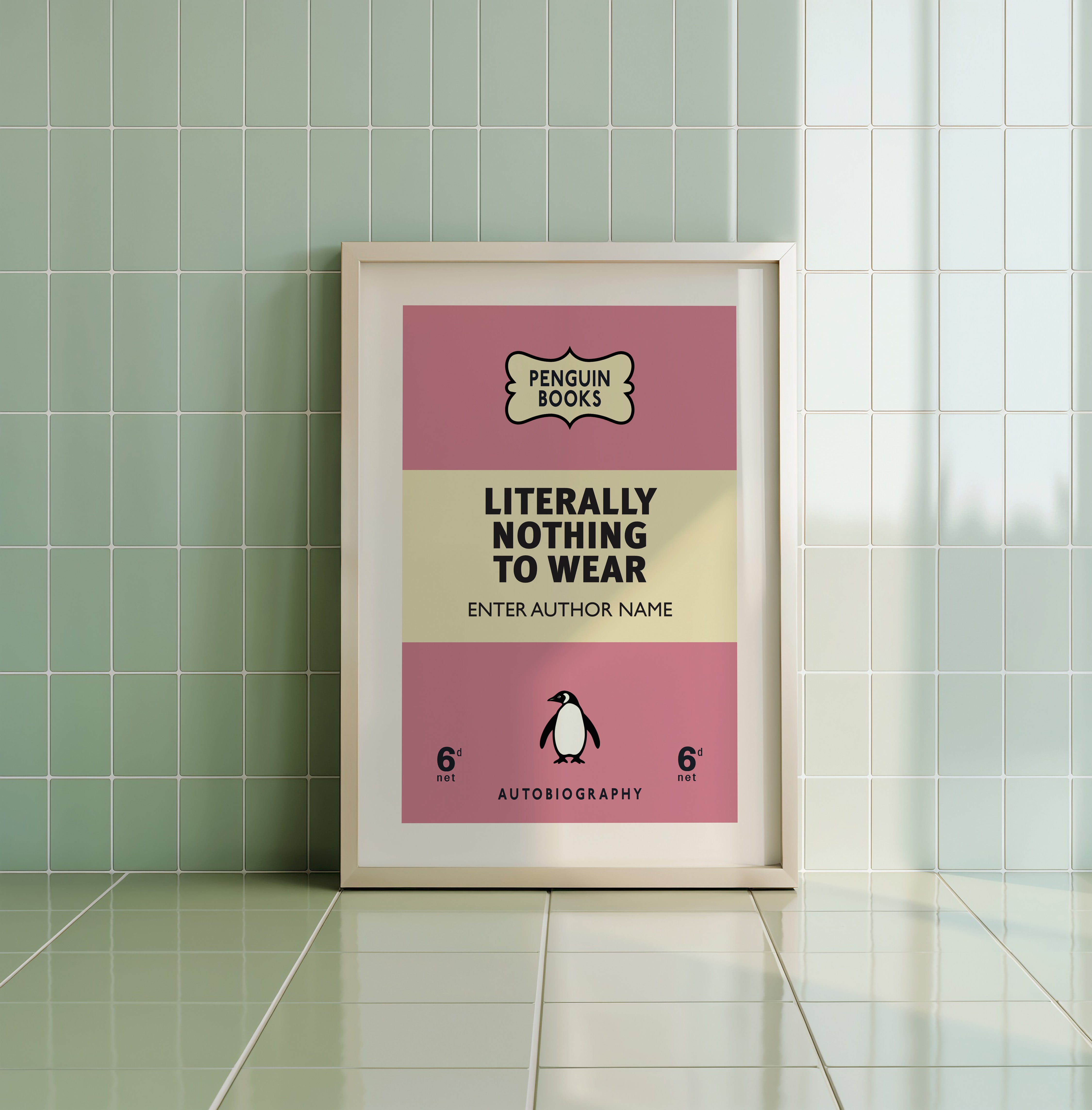 LITERALLY NOTHING TO WEAR Personalised Penguin Book Cover Wall Art ...