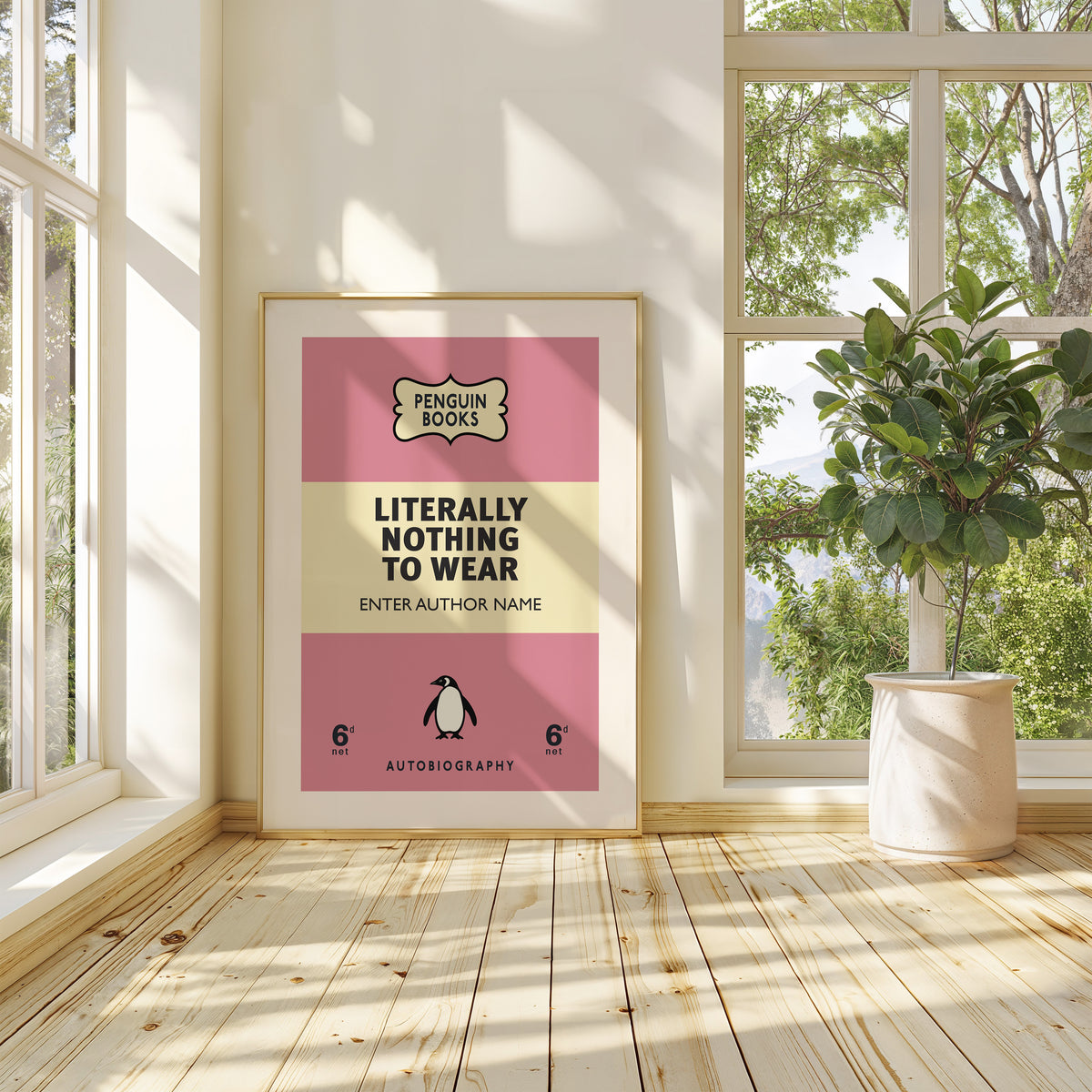 LITERALLY NOTHING TO WEAR Personalised Penguin Book Cover Wall Art ...