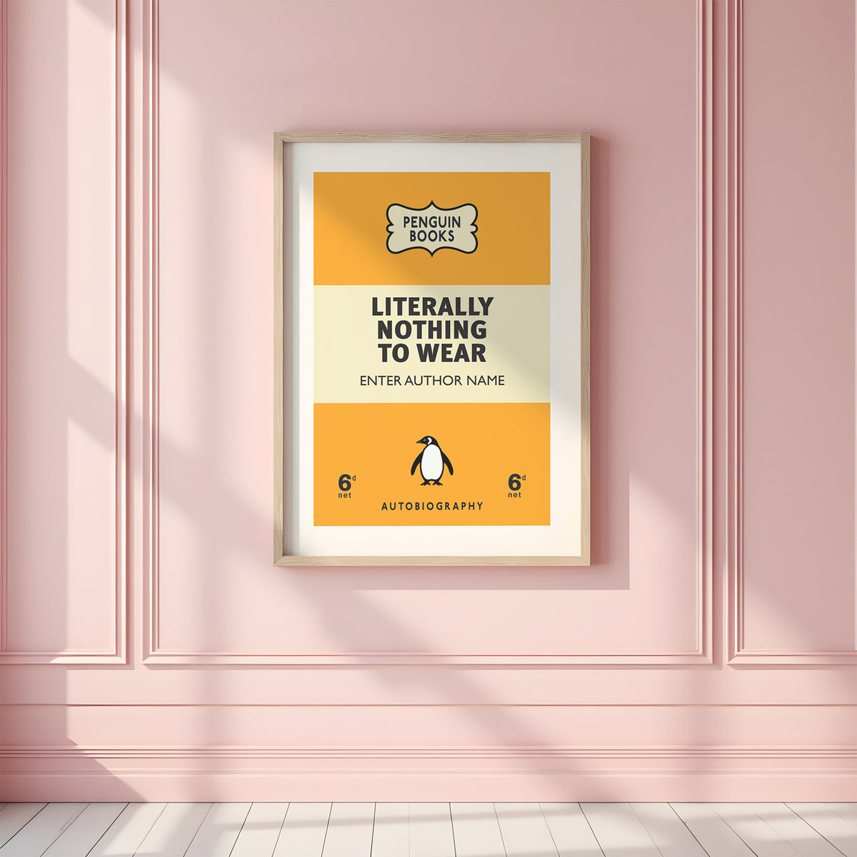 LITERALLY NOTHING TO WEAR Personalised Penguin Book Cover Wall Art ...