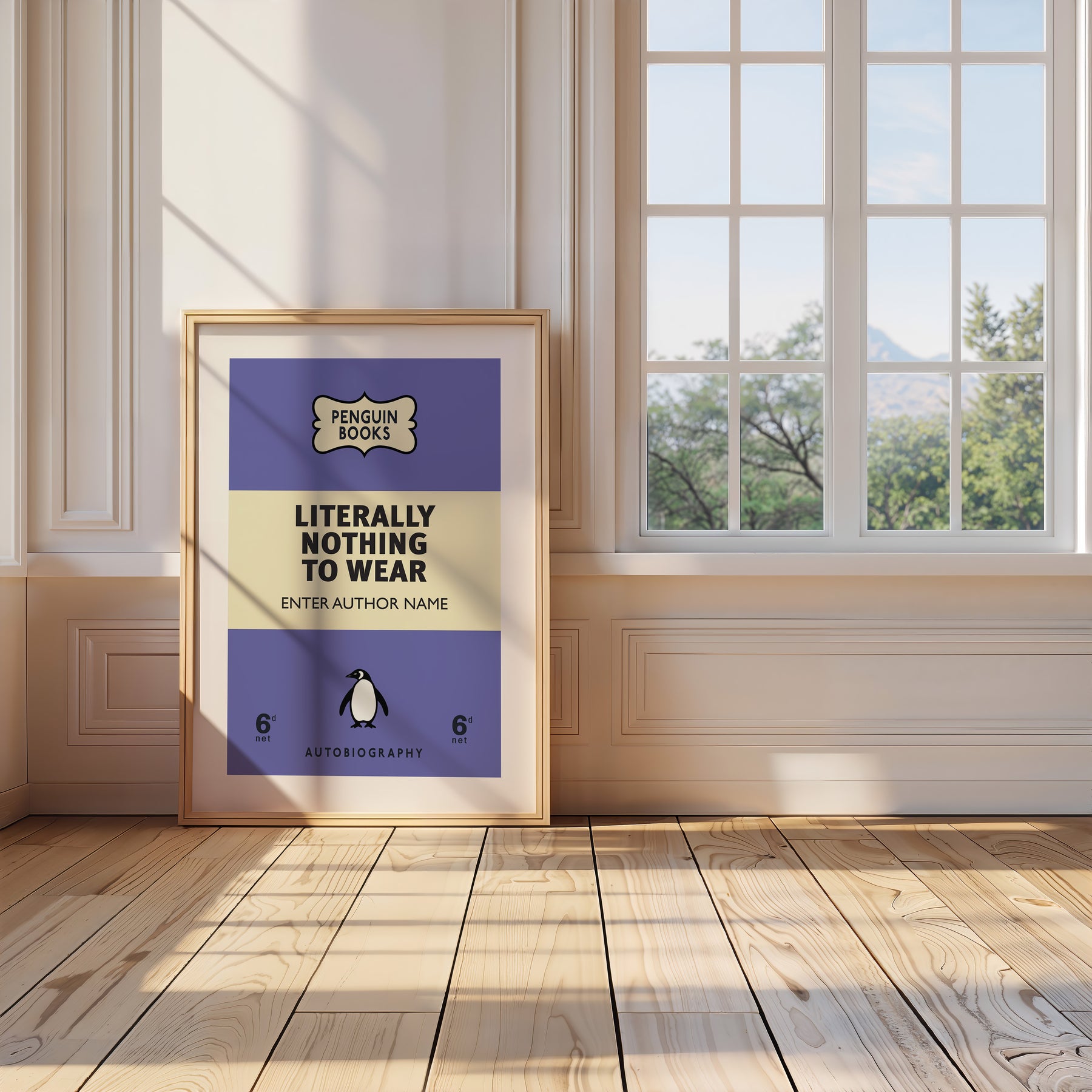 LITERALLY NOTHING TO WEAR Personalised Penguin Book Cover Wall Art ...