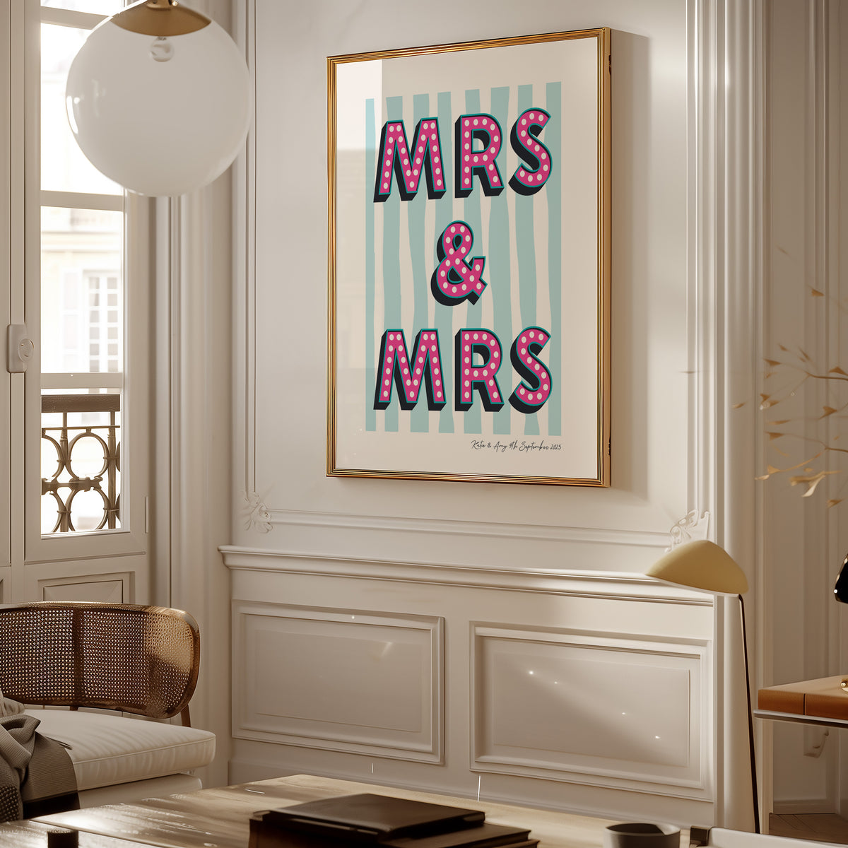 MRS & MRS WEDDING PRINT