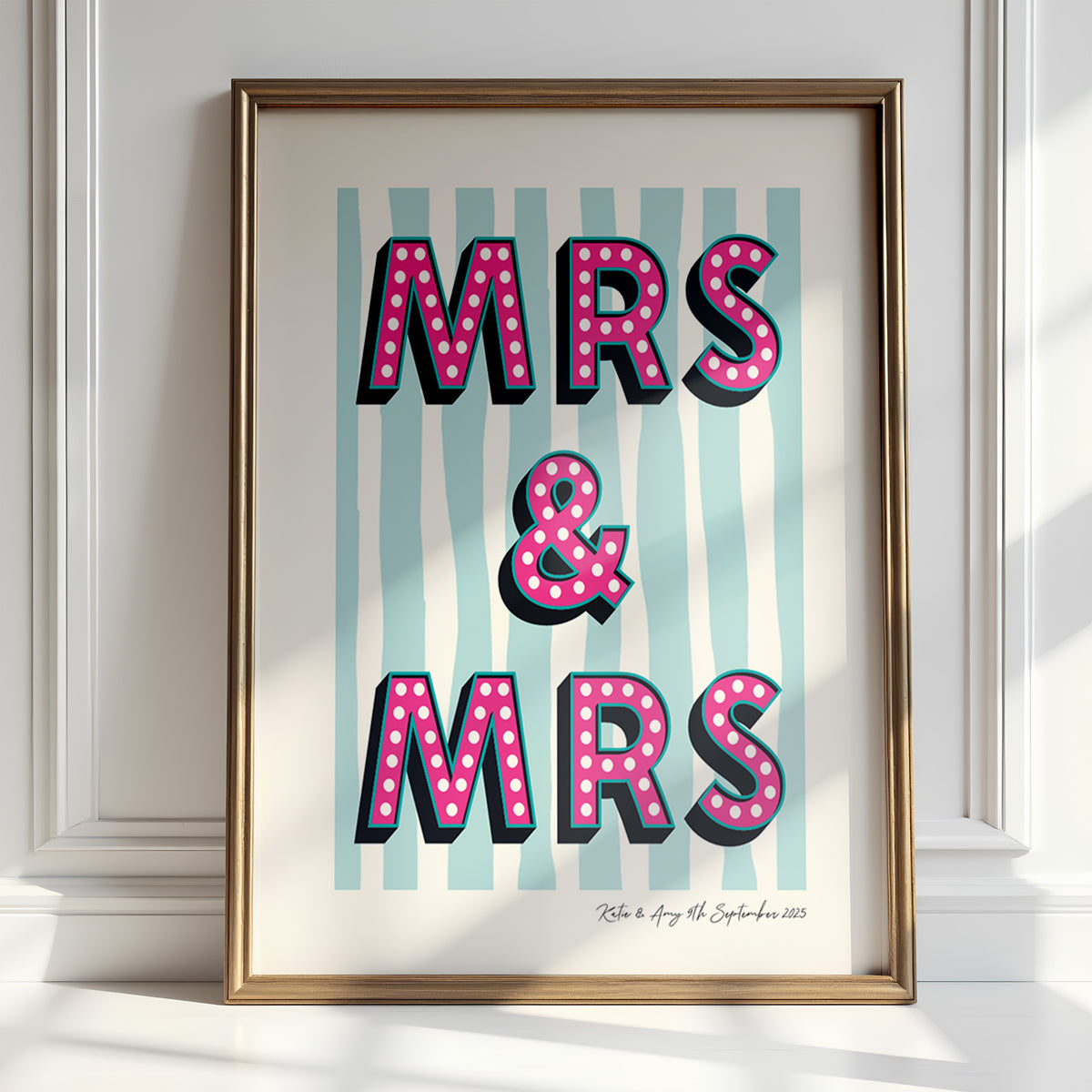 MRS & MRS WEDDING PRINT