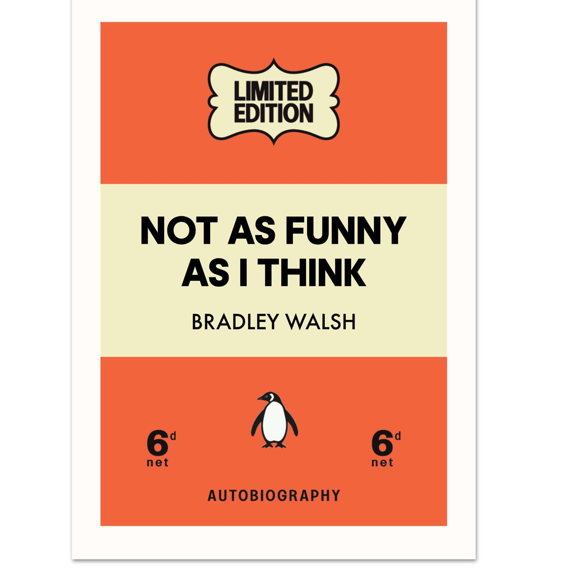NOT AS FUNNY AS I THINK - Personalised Penguin Book Print