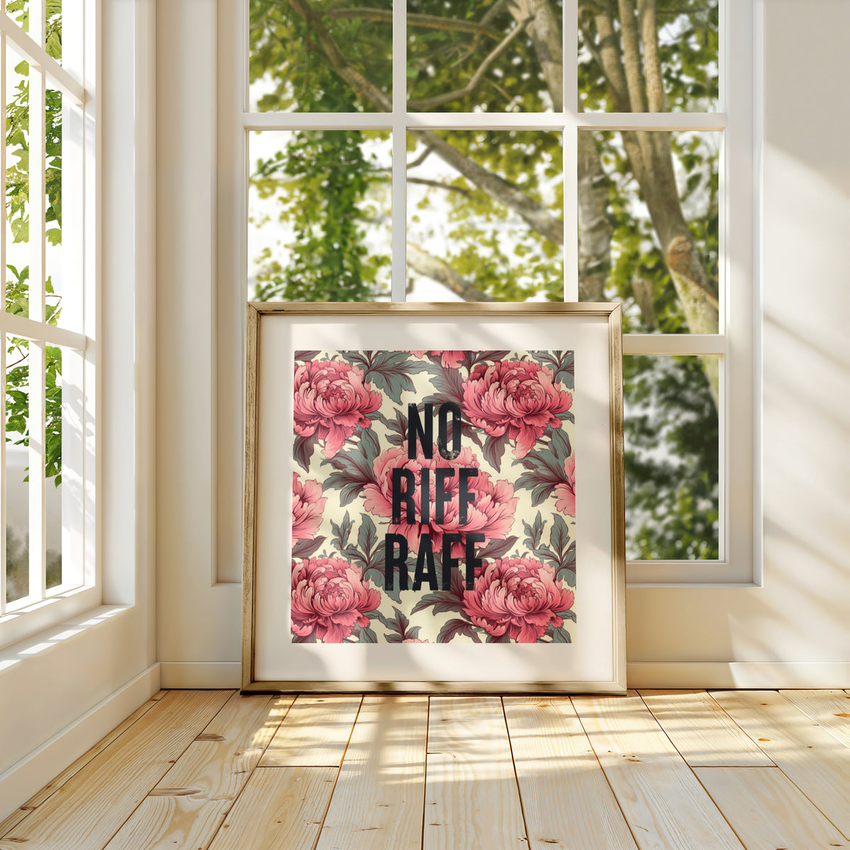 No Riff Raff - Vintage Floral Print | Fun Statement Wall Art