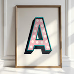 Pink Marquee Letters - Alphabet Art Decor | Wall Art