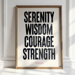 SERENITY WISDOM COURAGE STRENGTH