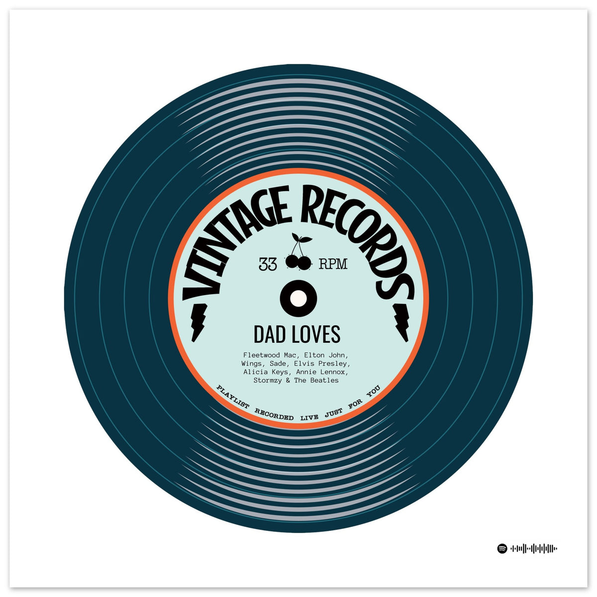 SPOTIFY CODE PERSONALISED VINYL PRINT - Personalised Print