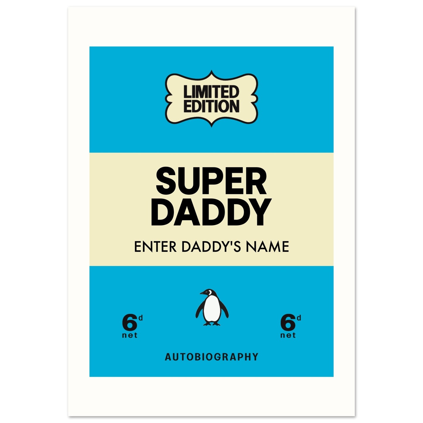 SUPER DADDY - Personalised Penguin Book Print