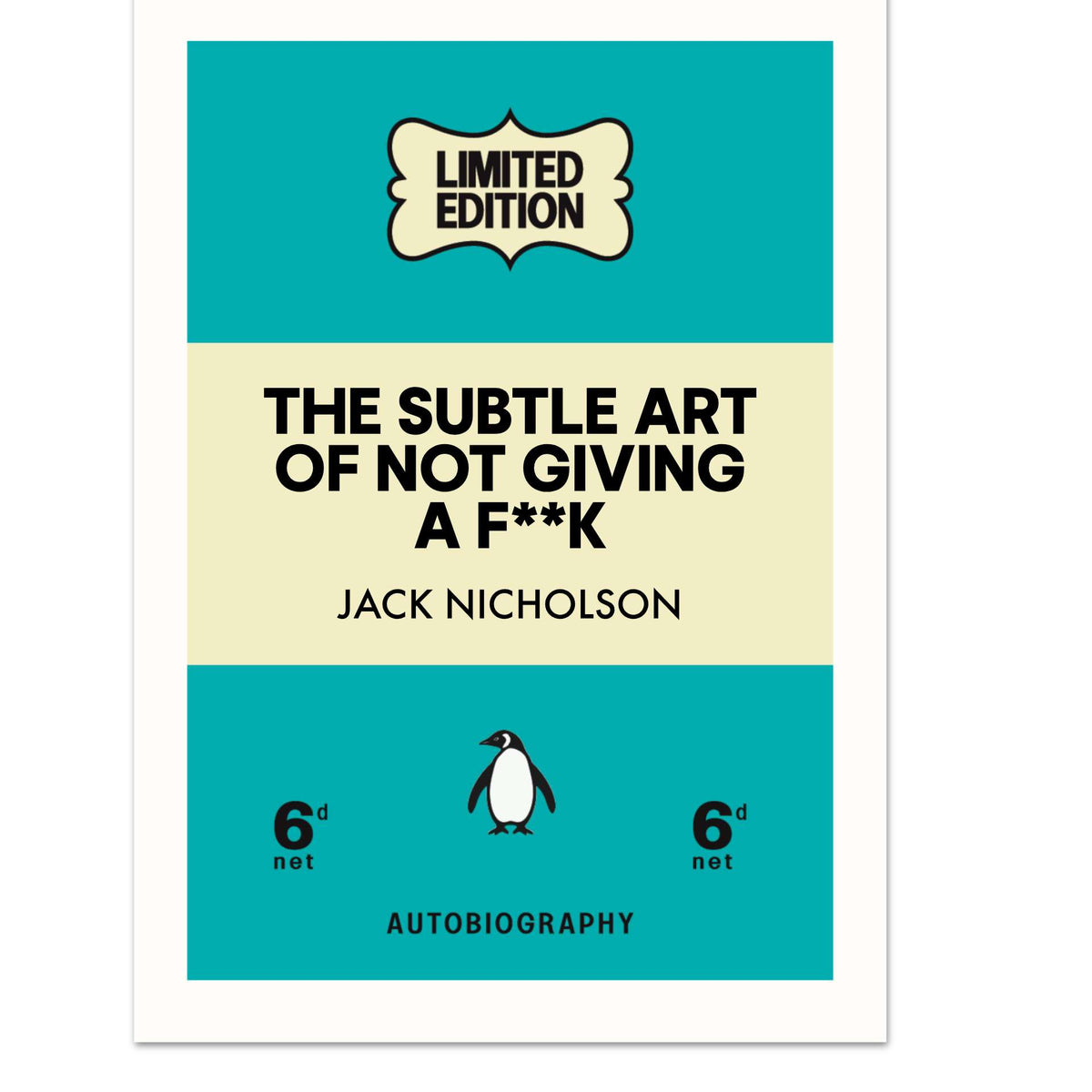 THE SUBTLE ART OF NOT GIVING A F**K - Personalised Penguin Book Print