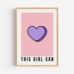 This Girl Can - Candy Heart Print | Motivational Wall Art