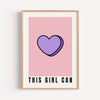 This Girl Can - Candy Heart Print | Motivational Wall Art