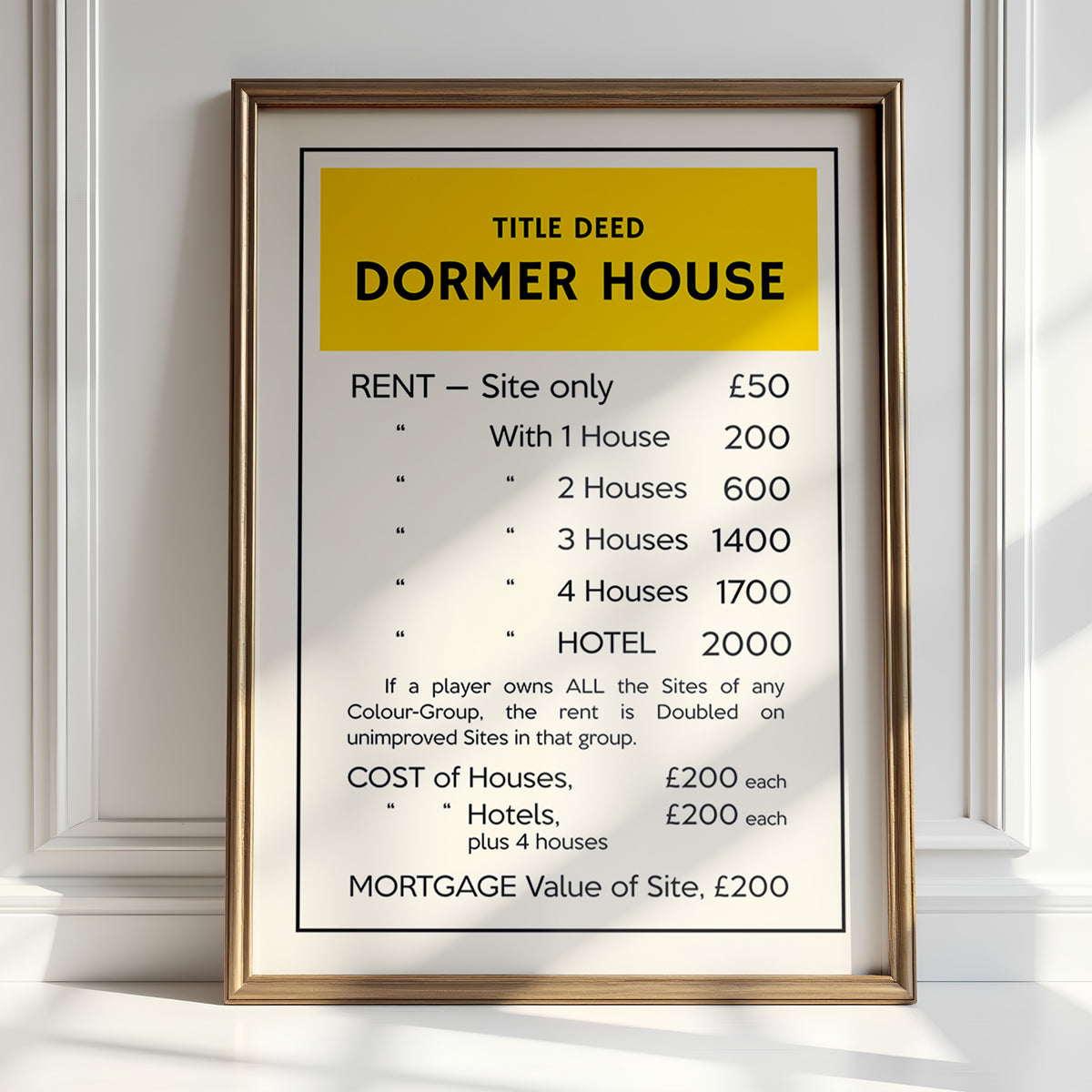 PERSONALISED MONOPOLY - Title Deed