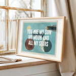 You Are My Sun - Vintage Map Art Print | Destination Wall Art