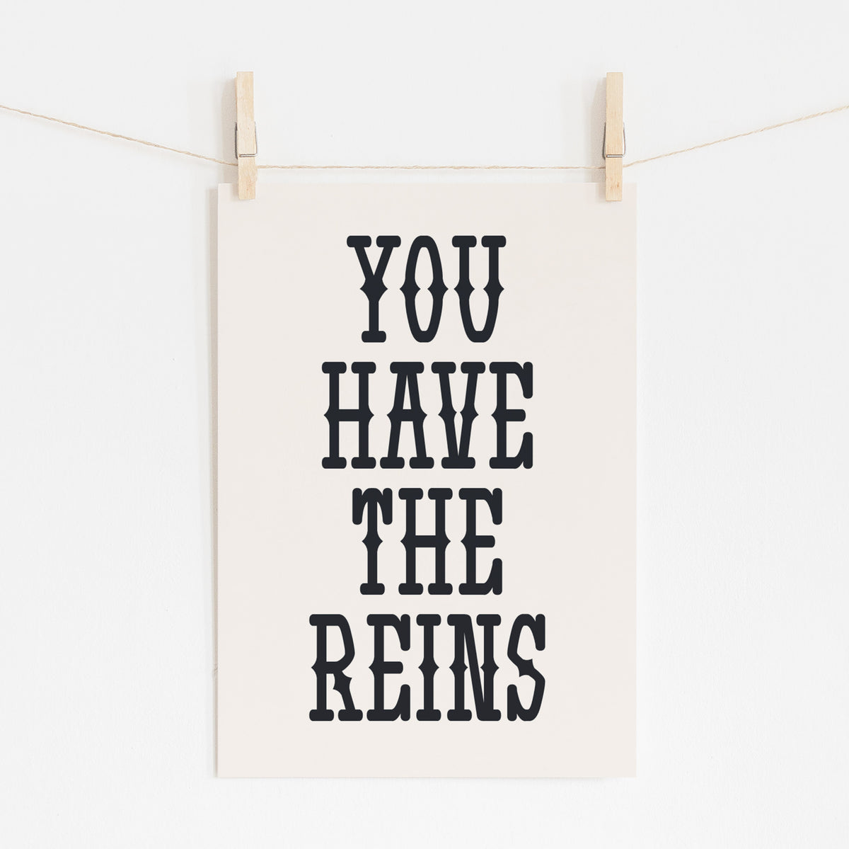 YOU HAVE THE REINS