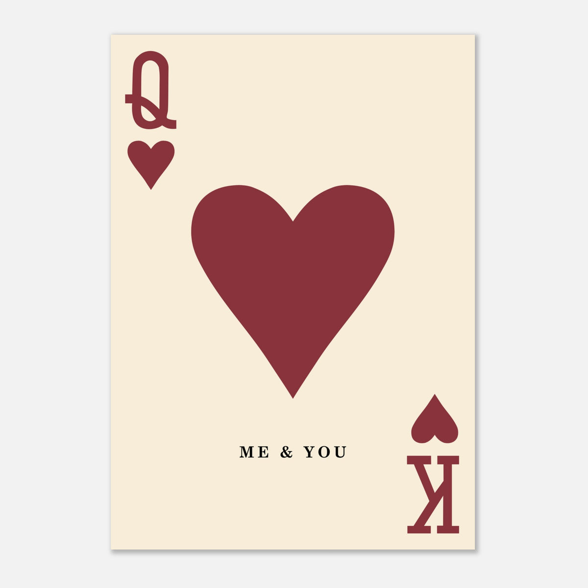 Me & You- Queen And King Of Hearts Print — detail view | Timmy Loves Art