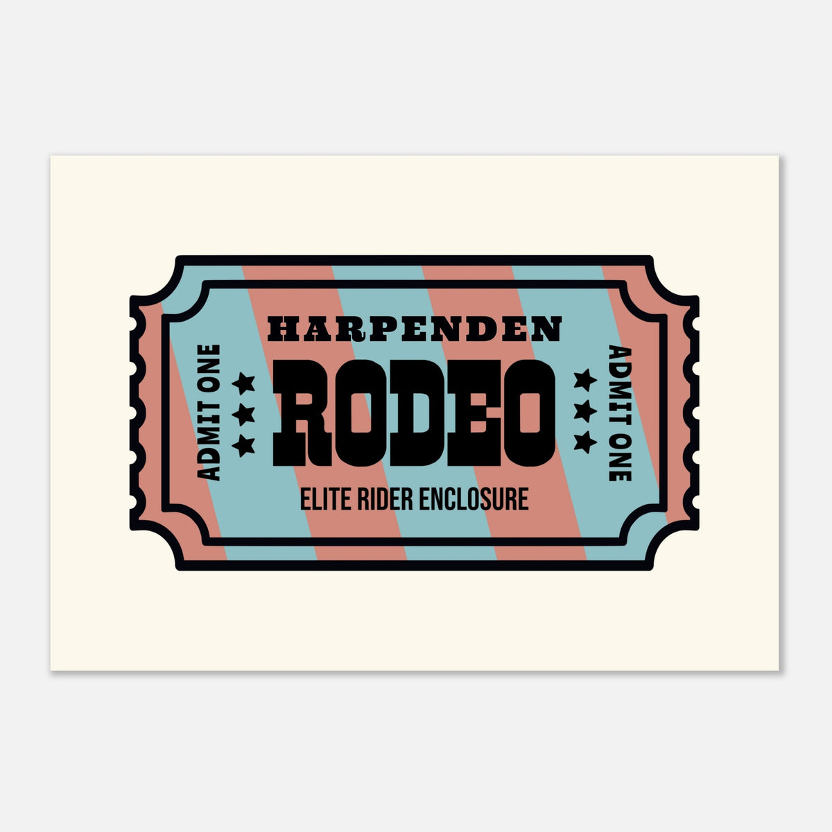 'Your Town' Rodeo - Ticket Stub Print — detail view | Timmy Loves Art