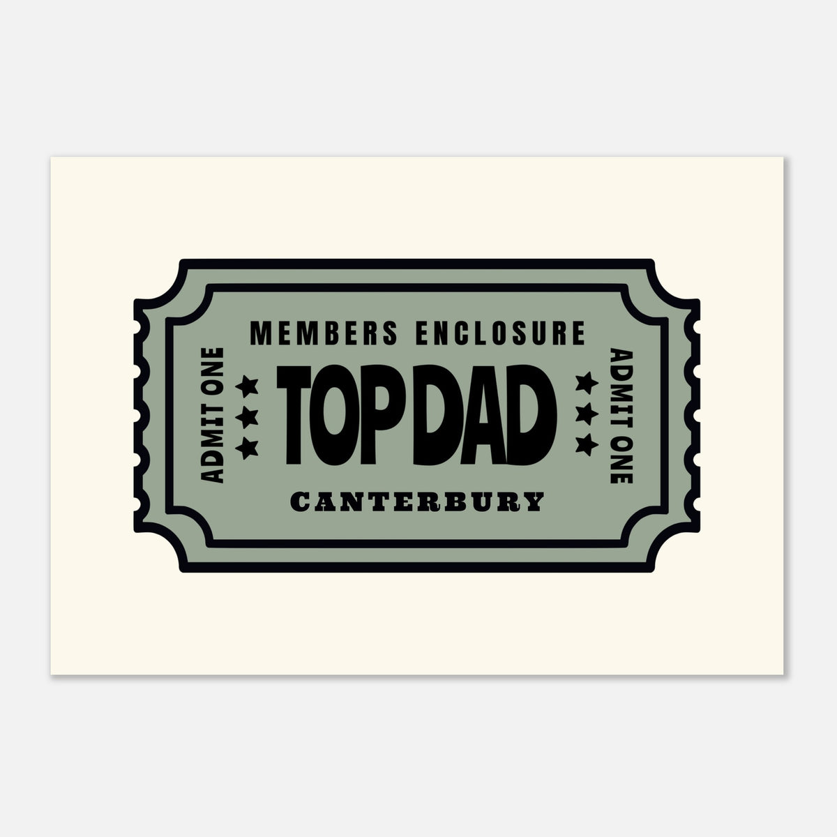 'Your Town' Top Dad - Ticket Stub Print — alternate view | Timmy Loves Art