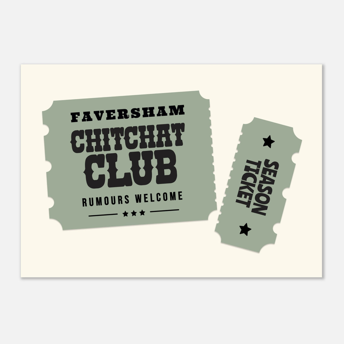 'Your Town' Chitchat Club - Ticket Stub Print — colour option | Timmy Loves Art