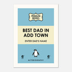 Best Dad In Your Town - Custom Penguin Book Print | Wall Art