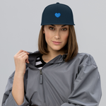 BLUE HEART - Embroidered Snapback Hat | Headwear
