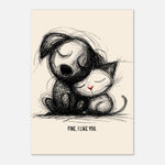Fine I Like You - Hand Drawn Sketch Style Print — alternate view | Timmy Loves Art