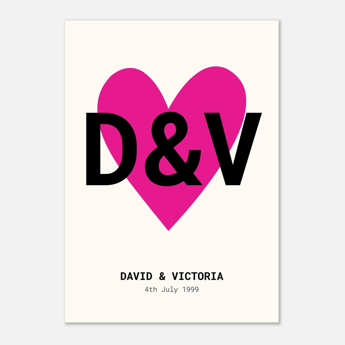 Heart Monogram - Personalised Couple Print | Wedding Art
