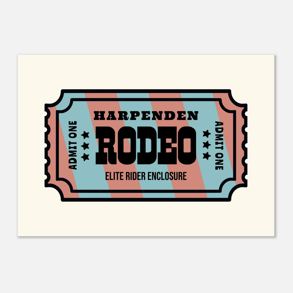 'Your Town' Rodeo - Ticket Stub Print | Timmy Loves Art