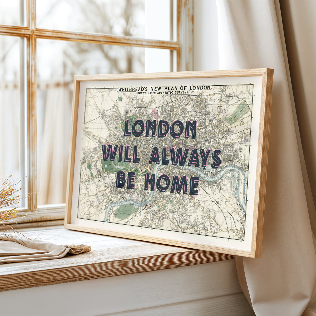 London Will Always Be Home - Vintage Map Art Print | Destination Wall Art