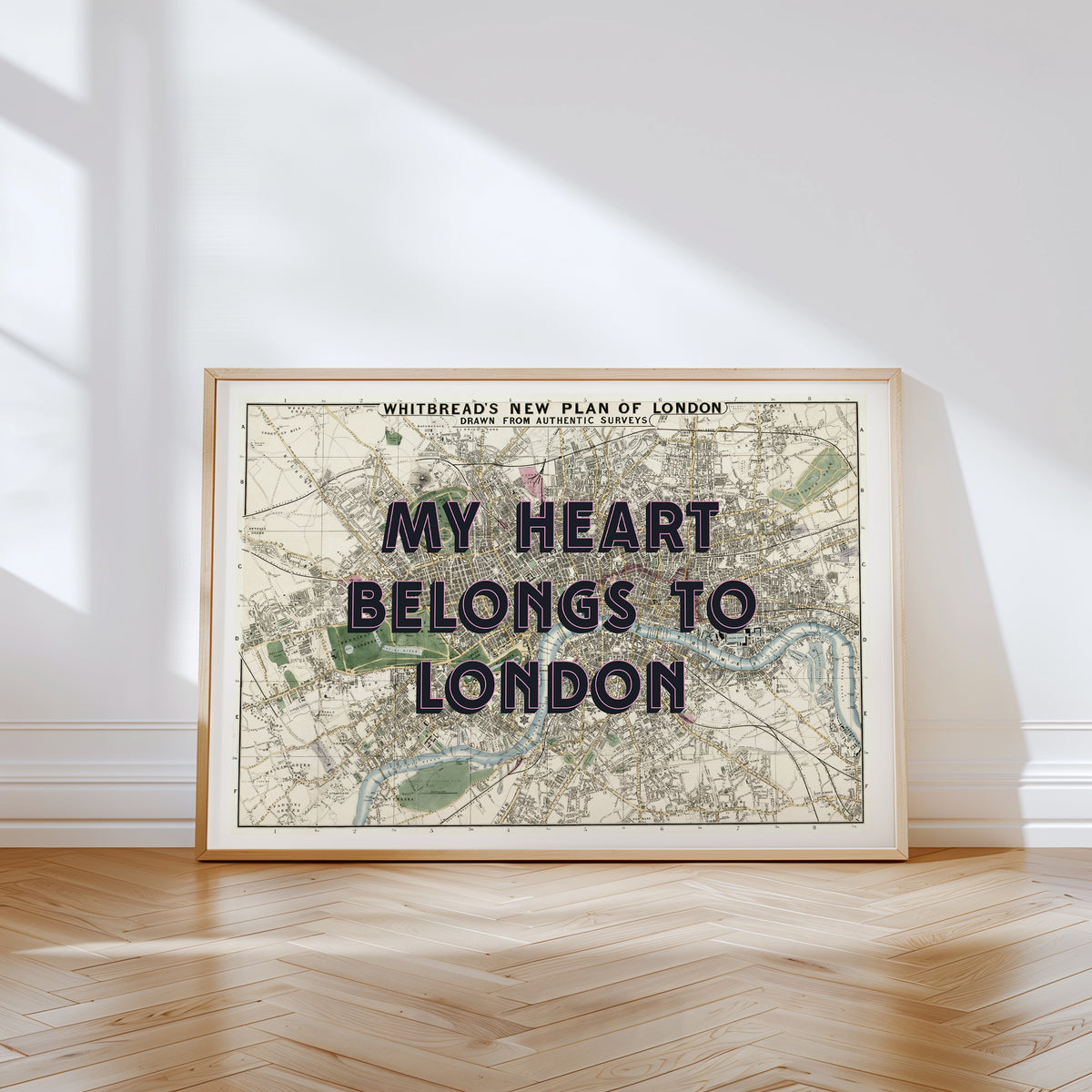 My Heart Belongs To London - Vintage Map Art Print | Destination Wall Art
