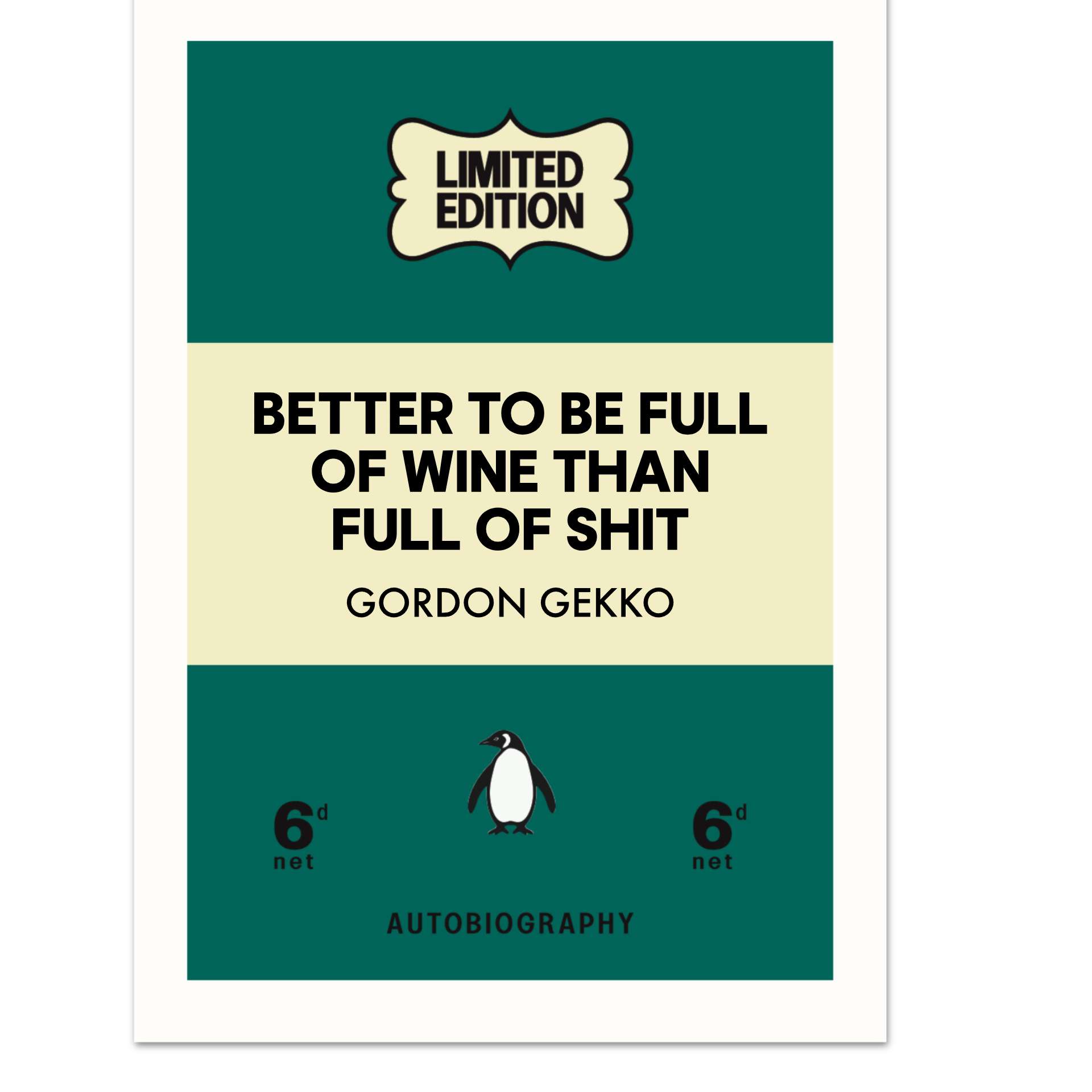 BETTER TO BE FULL OF WINE - Penguin Book Print