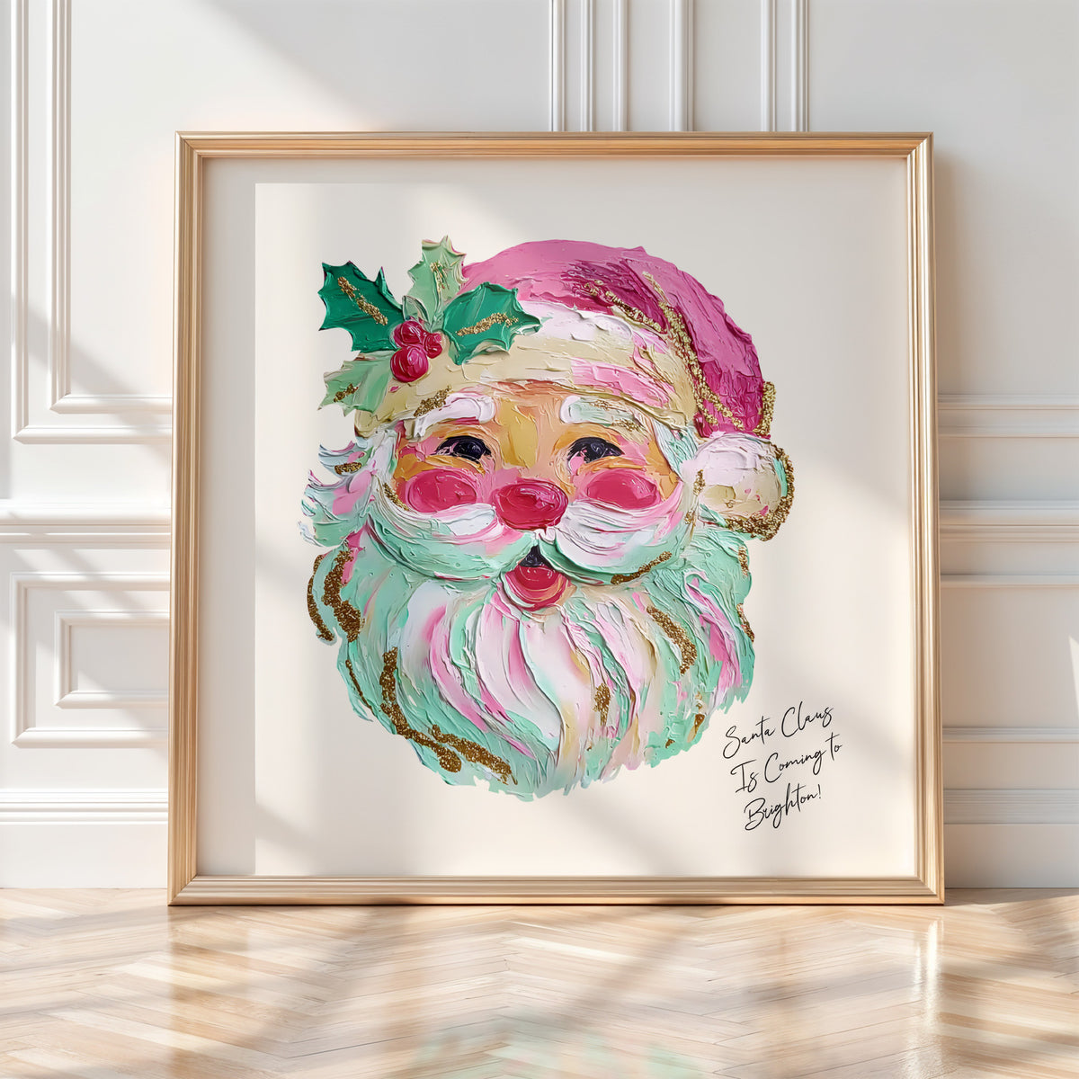Santa Claus Is Coming To... - Personalised Art | Christmas Wall Art