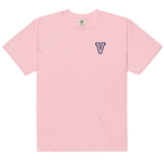 Letter V Embroidered T-shirt - Personalised Cotton Tee | Navy