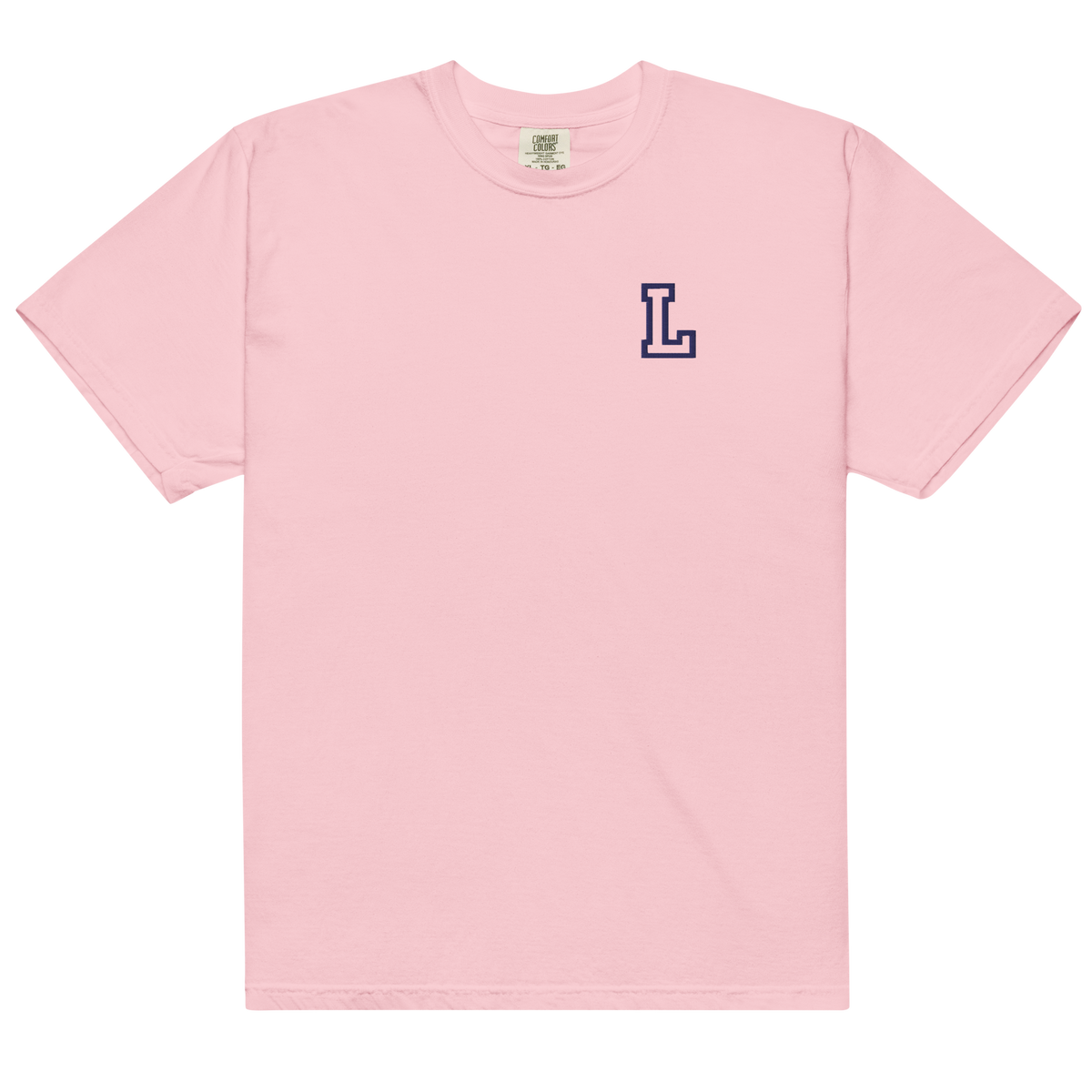 Letter L Embroidered T-shirt - Navy Varsity Style | Cotton Tee