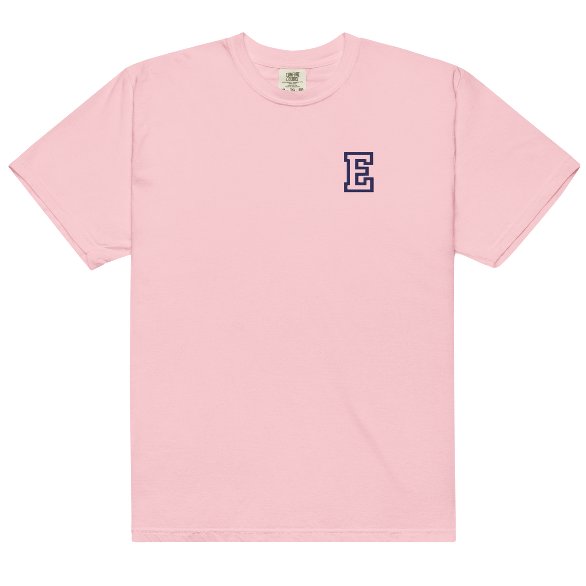 Letter E Embroidered T-Shirt - Navy Varsity Initial Tee