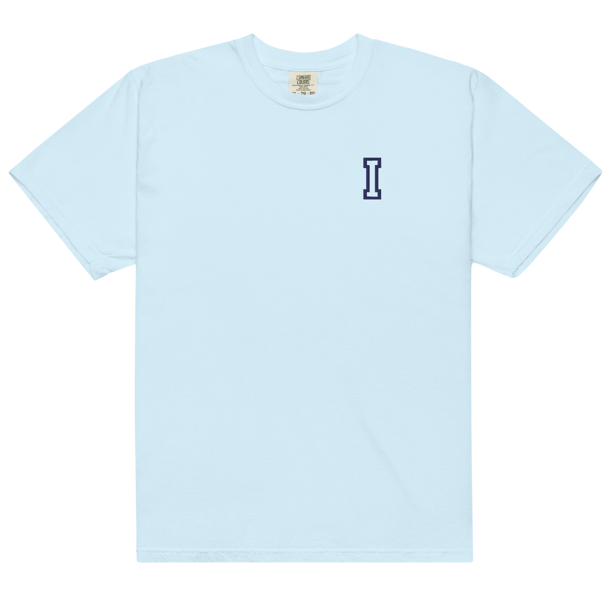 Letter I Embroidered T-shirt - Navy Varsity Style | Personalised