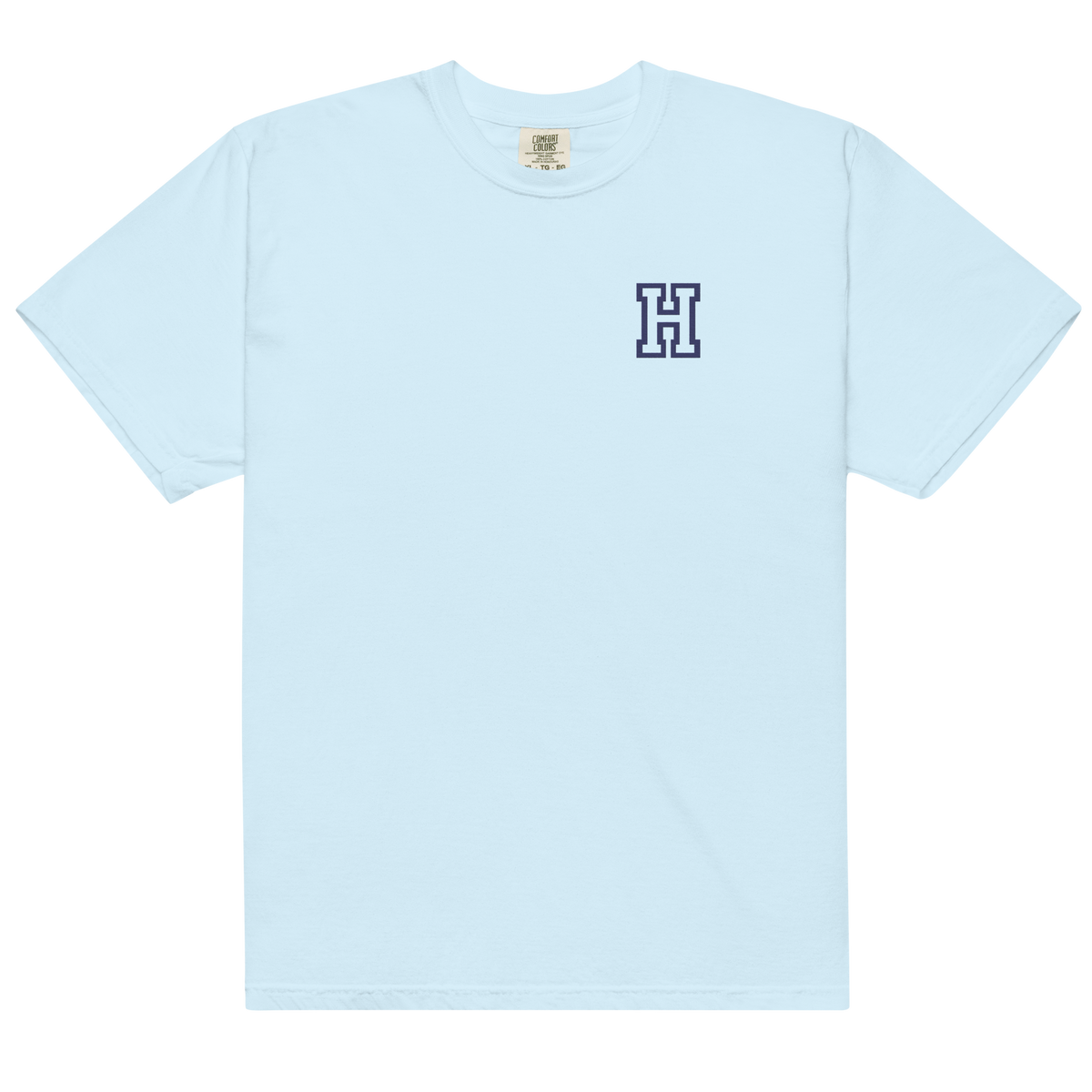 Letter H Embroidered T-shirt - Varsity Cotton Tee | Personalized