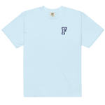 Letter F Embroidered Tee - Varsity Style | Personalised Cotton