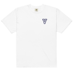 Letter V Embroidered T-shirt - Personalised Cotton Tee | Navy