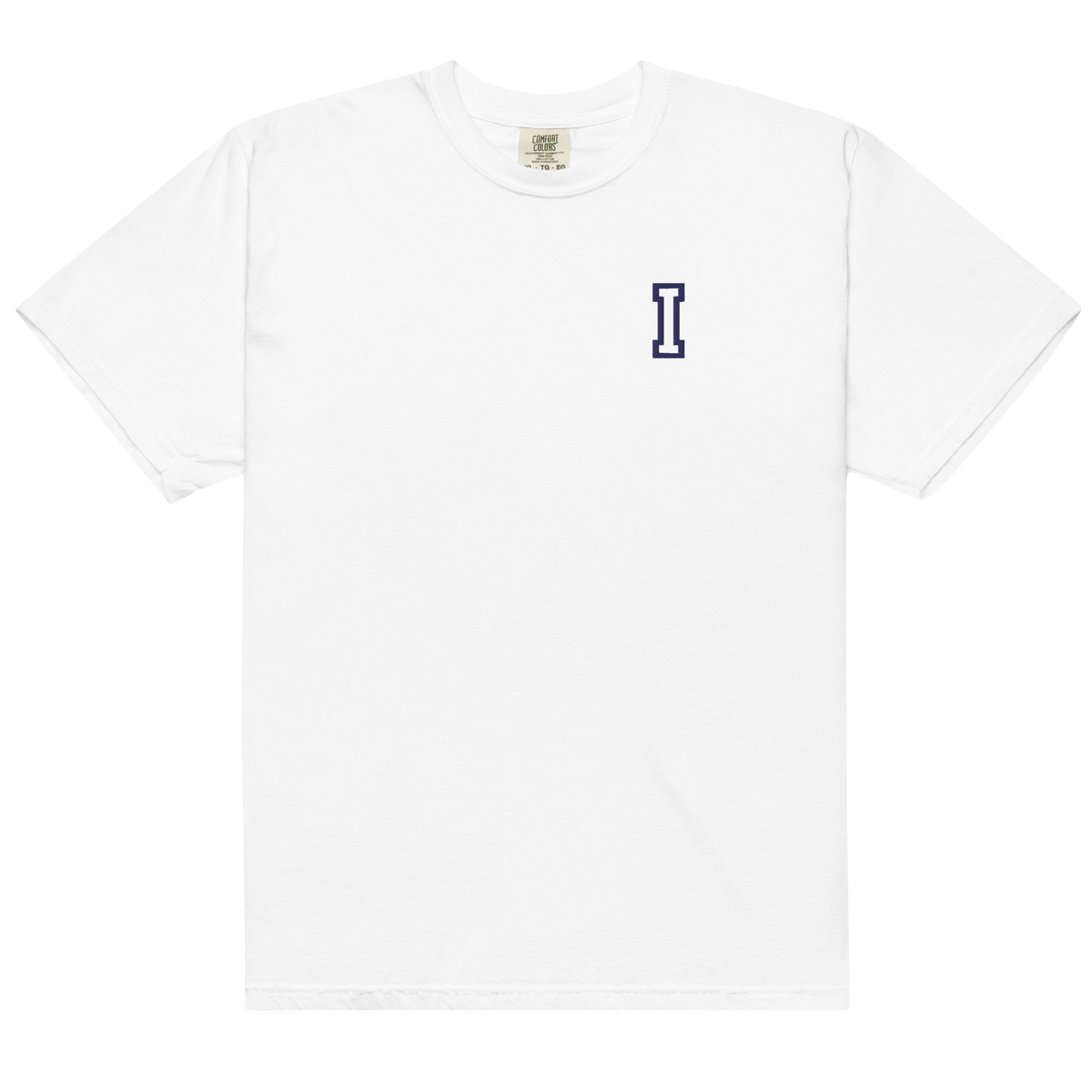 Letter I Embroidered T-shirt - Navy Varsity Style | Personalised
