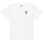 Letter F Embroidered Tee - Varsity Style | Personalised Cotton